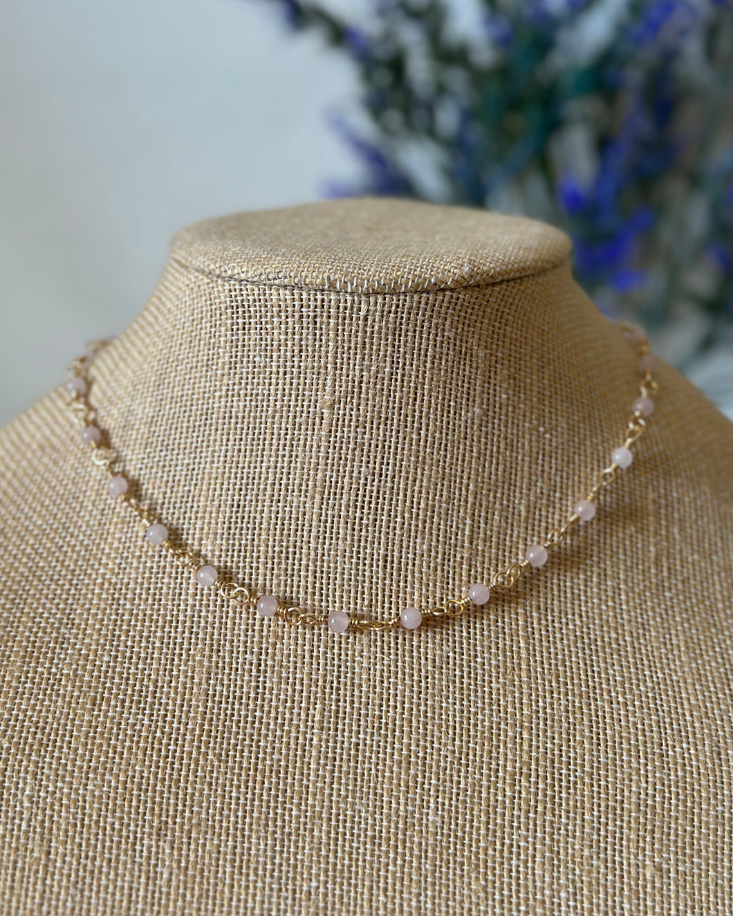 Everlasting Rose- Gold Wire Wrapped Necklace