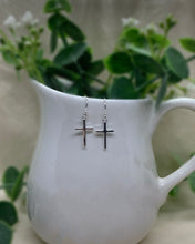 Load image into Gallery viewer, Blessed- Silver Hook Earrings
