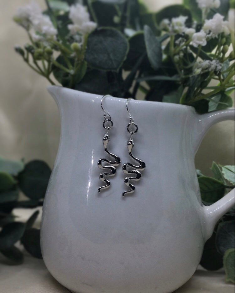 Medusa- Silver Hook Earrings
