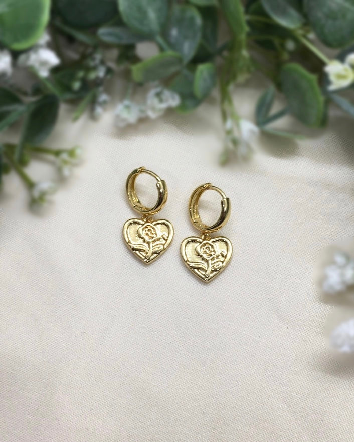 Everlasting Rose- Gold Huggie Earrings