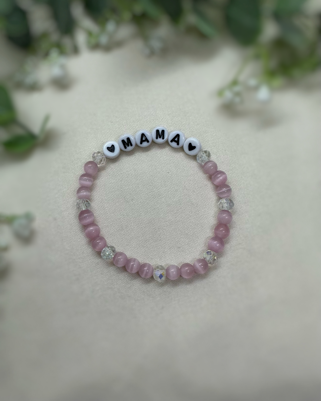 MAMA pink cateye pre-made bracelet