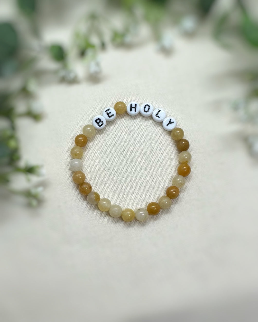 BE HOLY yellow orange stone pre-made bracelet