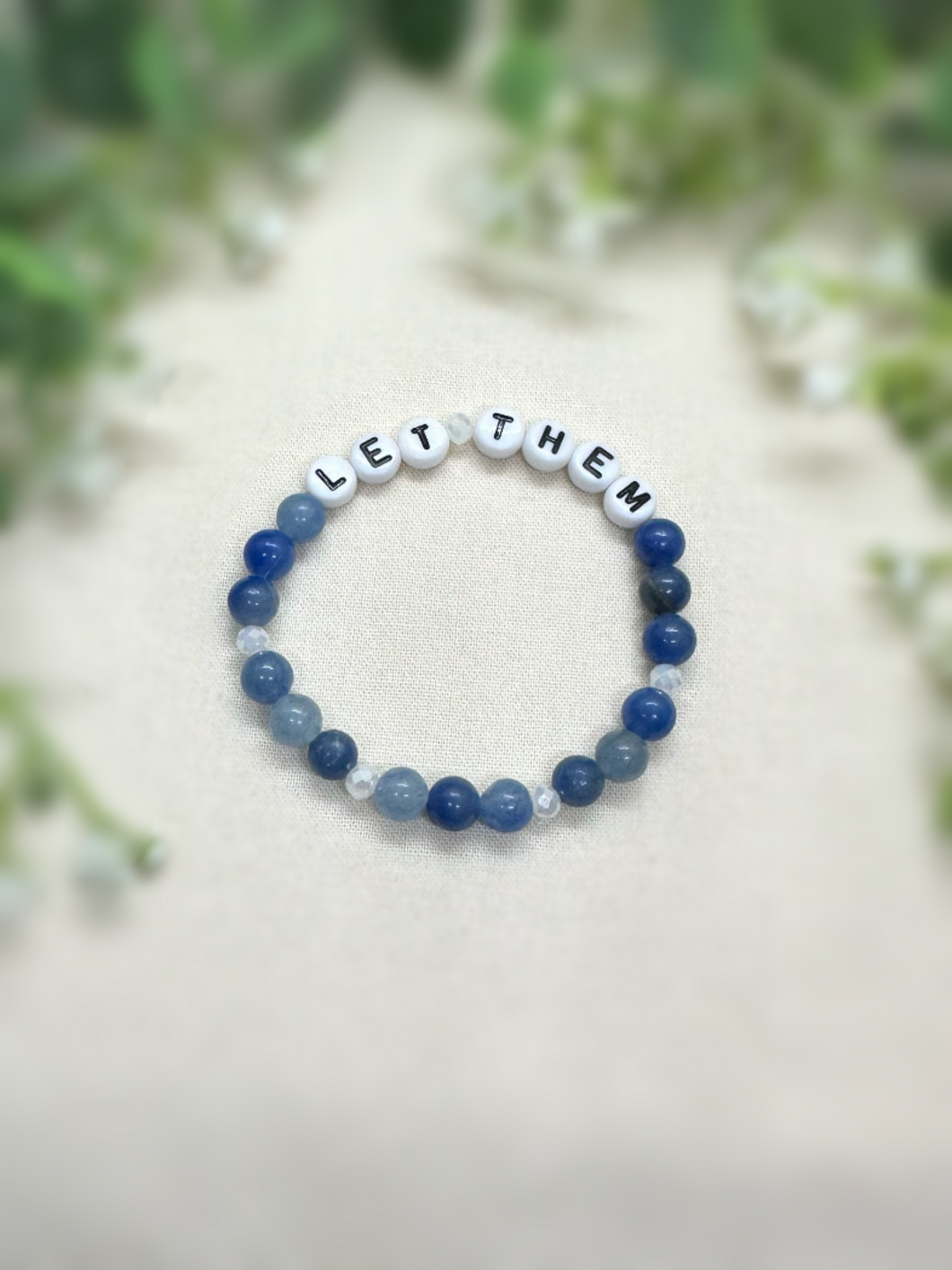 LET THEM blue aventurine pre-made bracelet