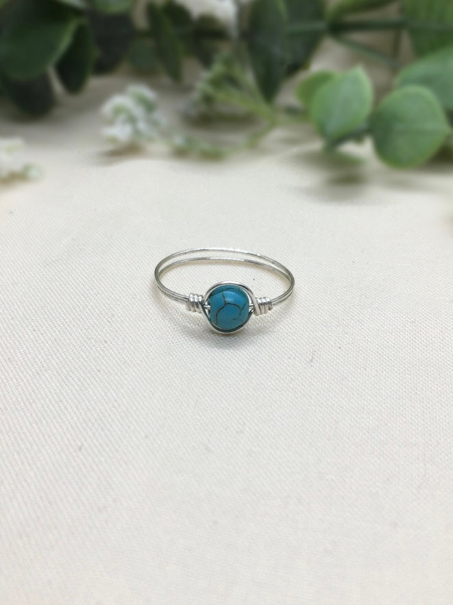 Turquoise Marble- Silver Ring