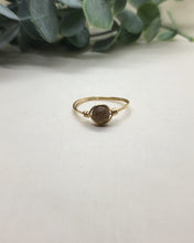 Load image into Gallery viewer, Brown and Black Stone- Gold Ring
